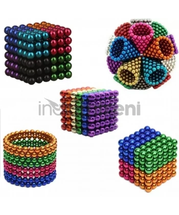 Renkli 216 Mıknatıs Neocube Mıknatıs 5mm Neodyum