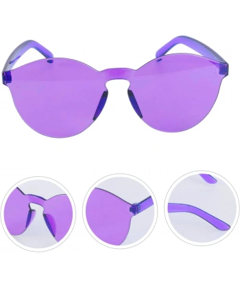 Sert Mika Oval Şekilli Çerçevesiz Mor Gözlük Retro Parti 5x14 Cm