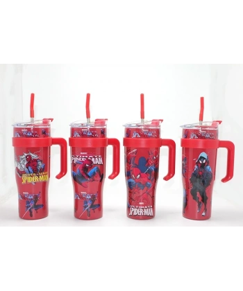 Sevimli Spiderman Pipetli Termos & Suluk Alk4713