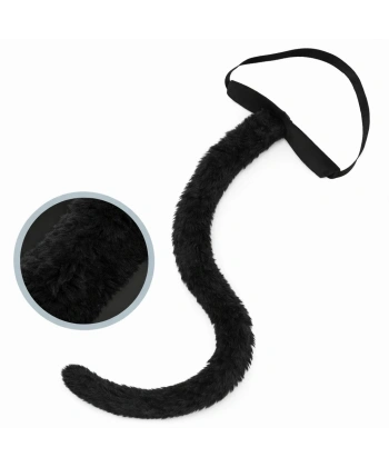 Siyah Peluş Kuyruk Şekil Verilebilir 70 Cm