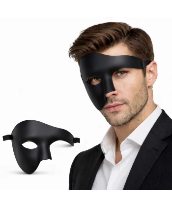 Siyah Yarım Erkek Maske – Phantom Parti  Balo Maskesi