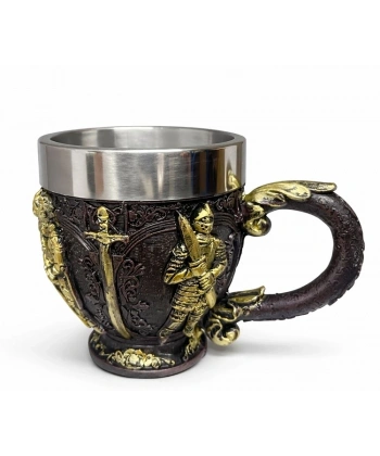 Şövalye Kabartmalı 3d Paslanmaz Çelik Kupa Bardak Alk4476