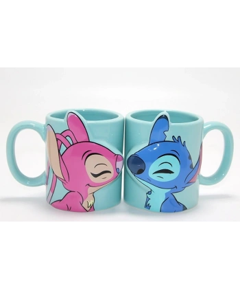 Stitch Ve Angel 3d Figürlü Öpüşen Çift Kupa Bardak Seti Alk4538