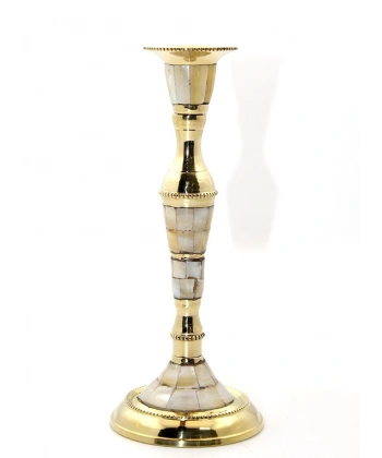 Tekli Pirinç Sedefli Şamdan 6023