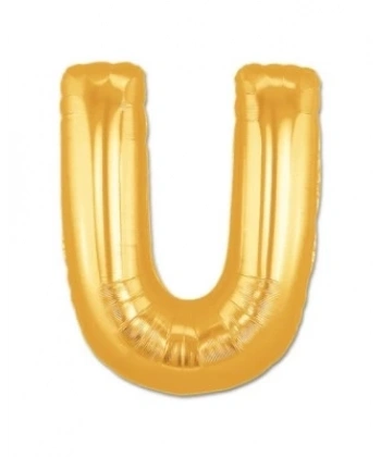 U Harf Folyo Balon Altın Renk  40 İnç