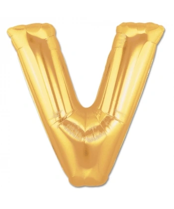 V Harf Folyo Balon Altın Renk  40 İnç