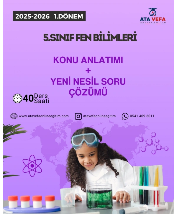 5.SINIF 1.Dönem FEN BİLİMLERİ Özel VİP 10 Kişilik Sınıf