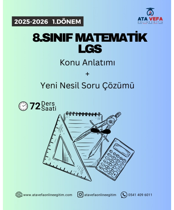 8.SINIF (LGS) 1.Dönem MATEMATİK Özel VİP 10 Kişilik Sınıf