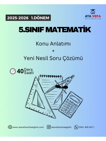 5.SINIF 1.Dönem MATEMATİK Özel VİP 10 Kişilik Sınıf