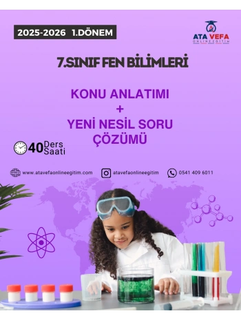 7.SINIF 1.Dönem FEN BİLİMLERİ Özel VİP 10 Kişilik Sınıf