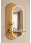 LED Aydınlatmalı Dekoratif Aynalı Dresuar – Raflı MDF Panel