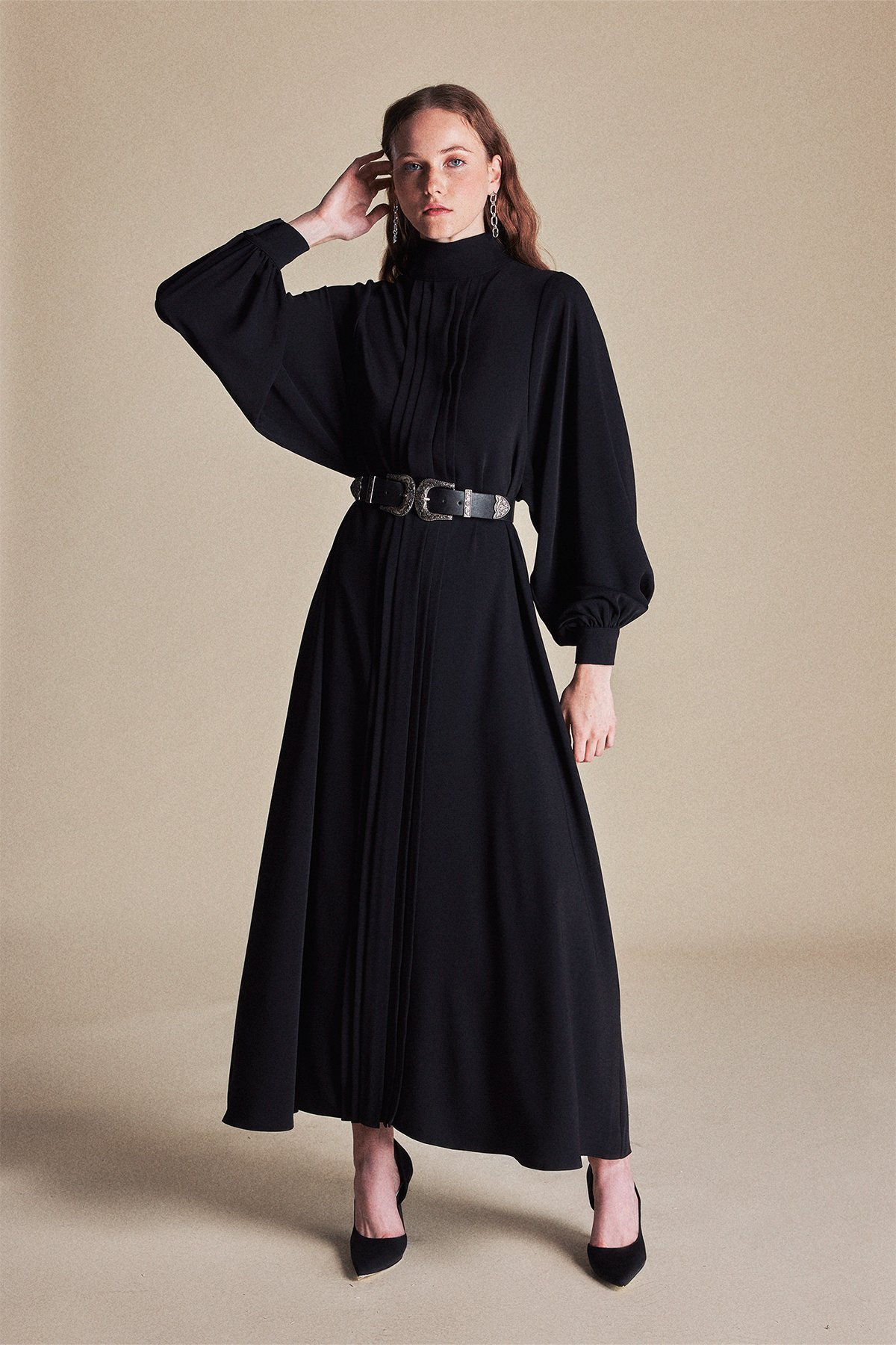 Edgan Elbise Siyah | Latifa Kadın Giyim