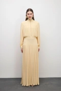 Beheen Pileli Elbise Vanilya
