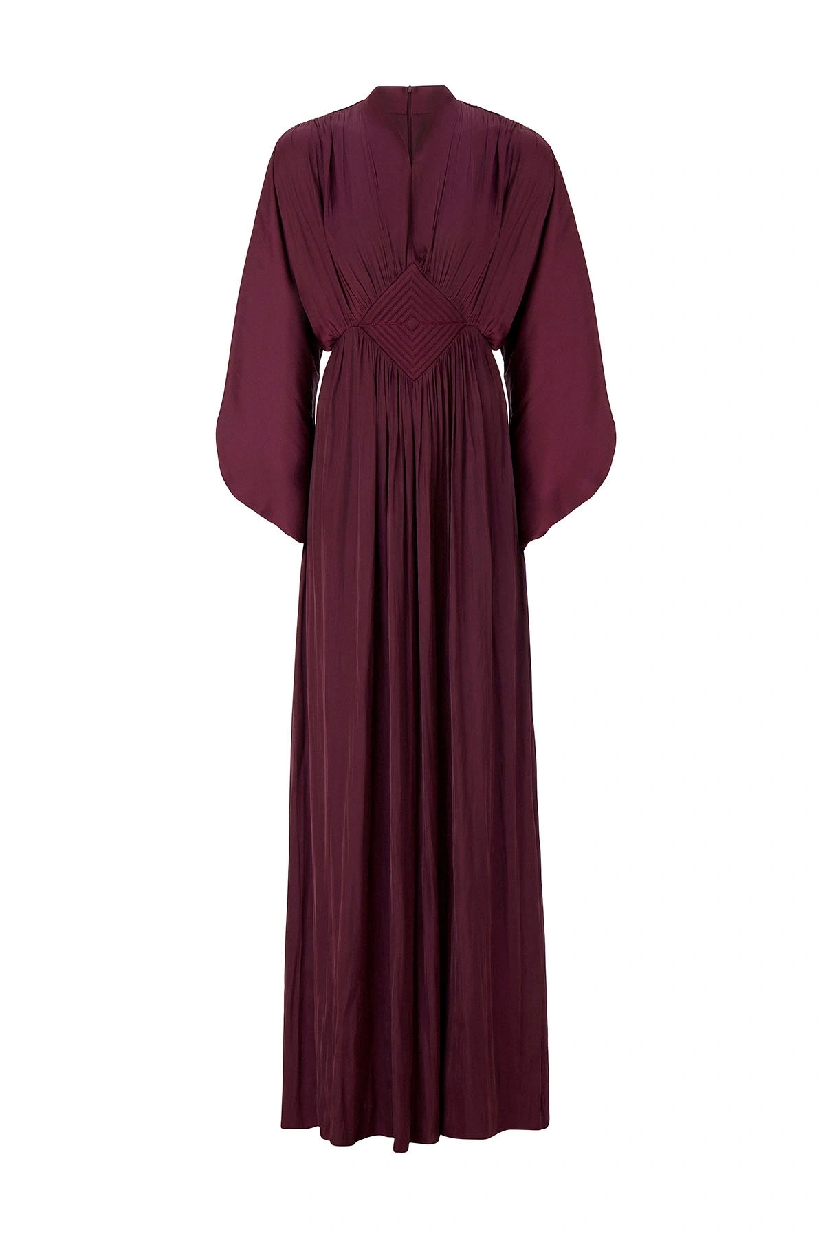 Elen Nakışlı Elbise Mürdüm