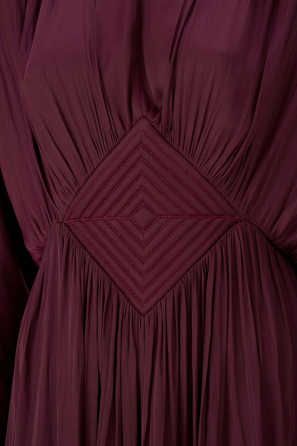 Elen Nakışlı Elbise Mürdüm