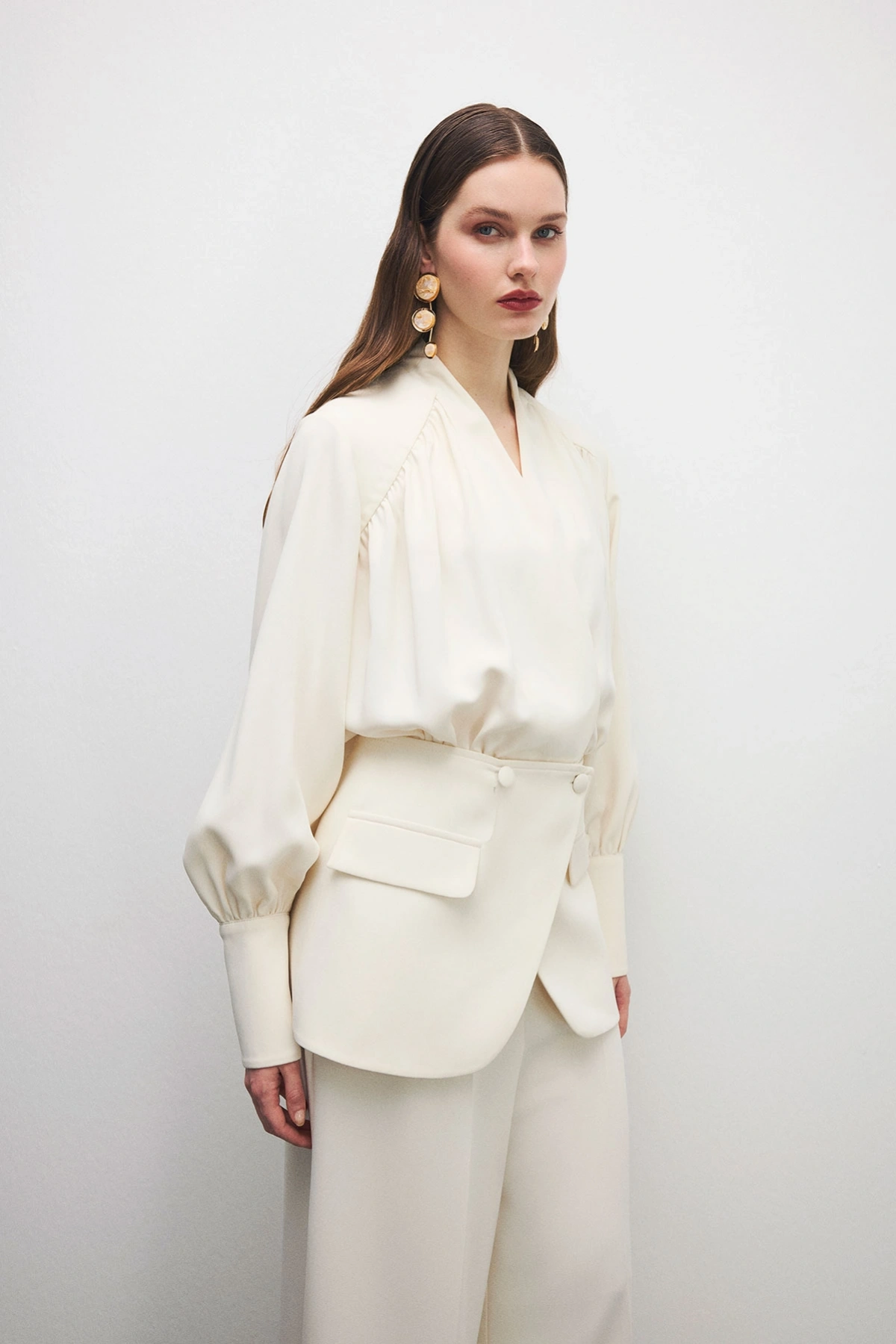 Blair V Yakalı Tulum Bej