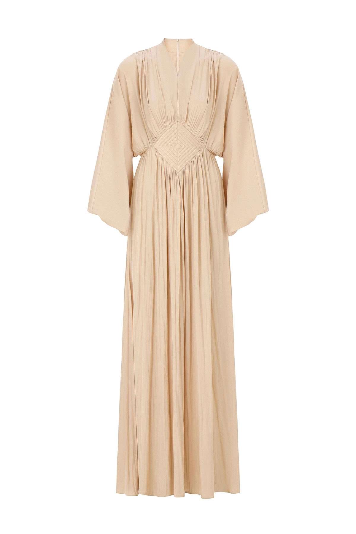 Elen Nakışlı Elbise Krem