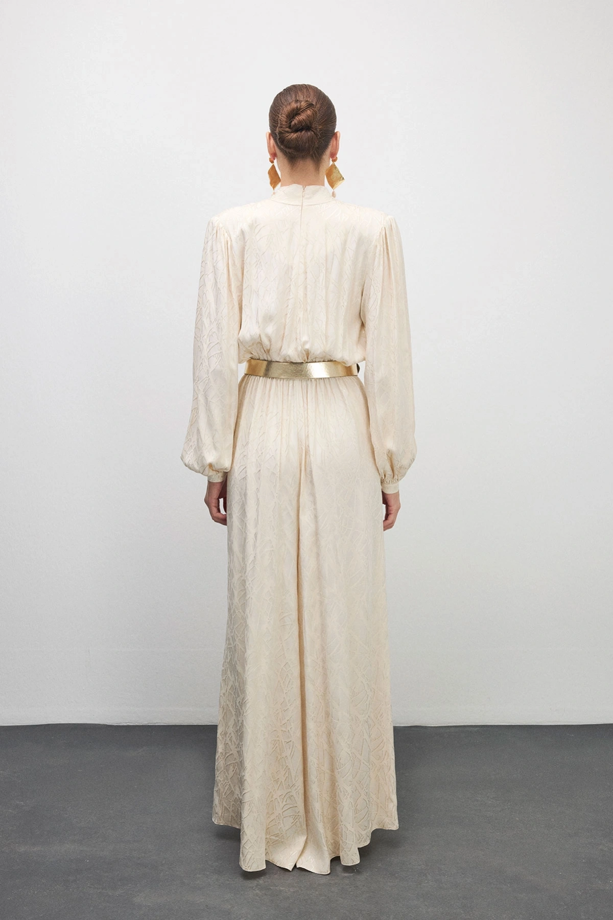 Taylor Asimetrik Yakalı Tulum Bej