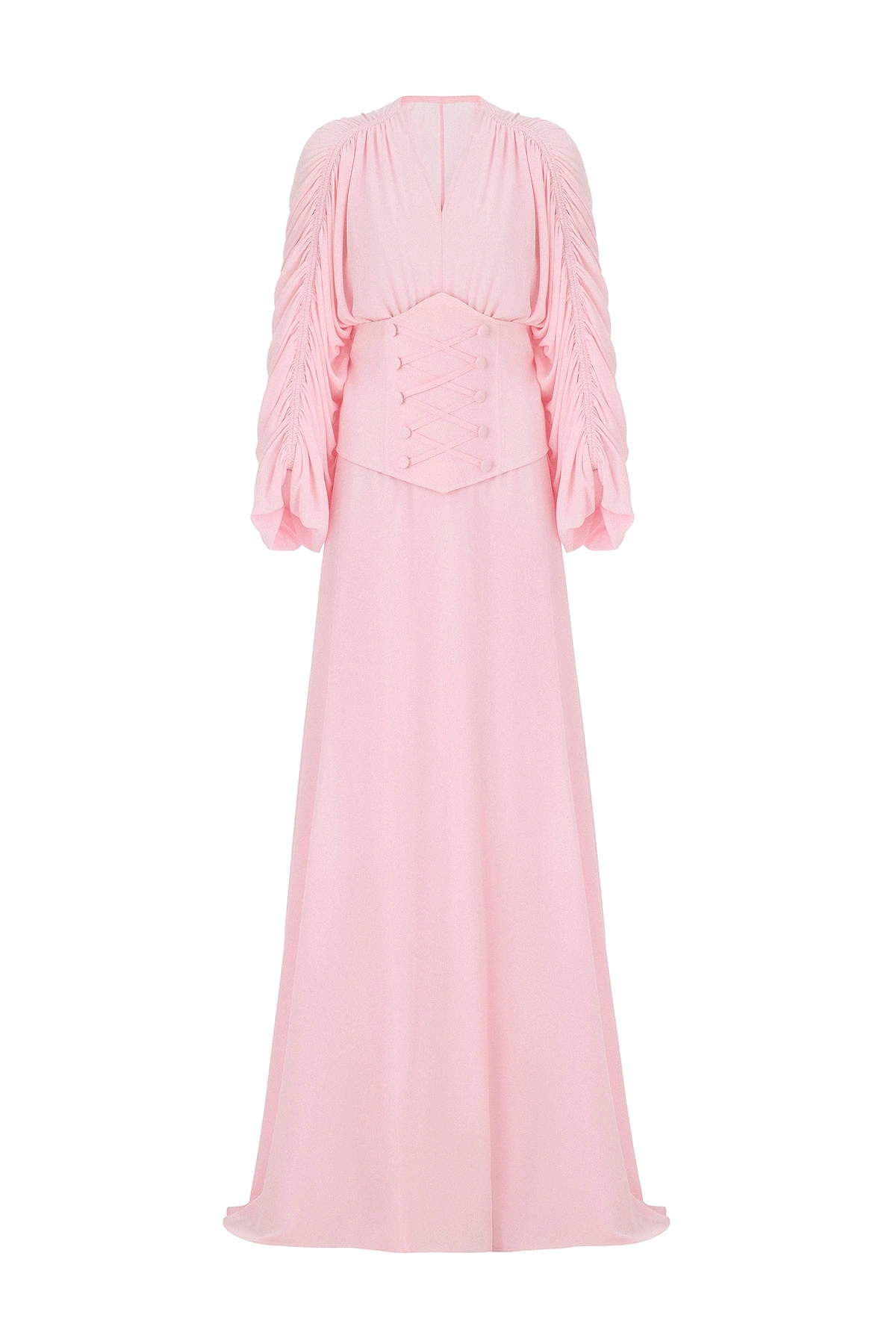 Breeze Drapeli Elbise Pudra