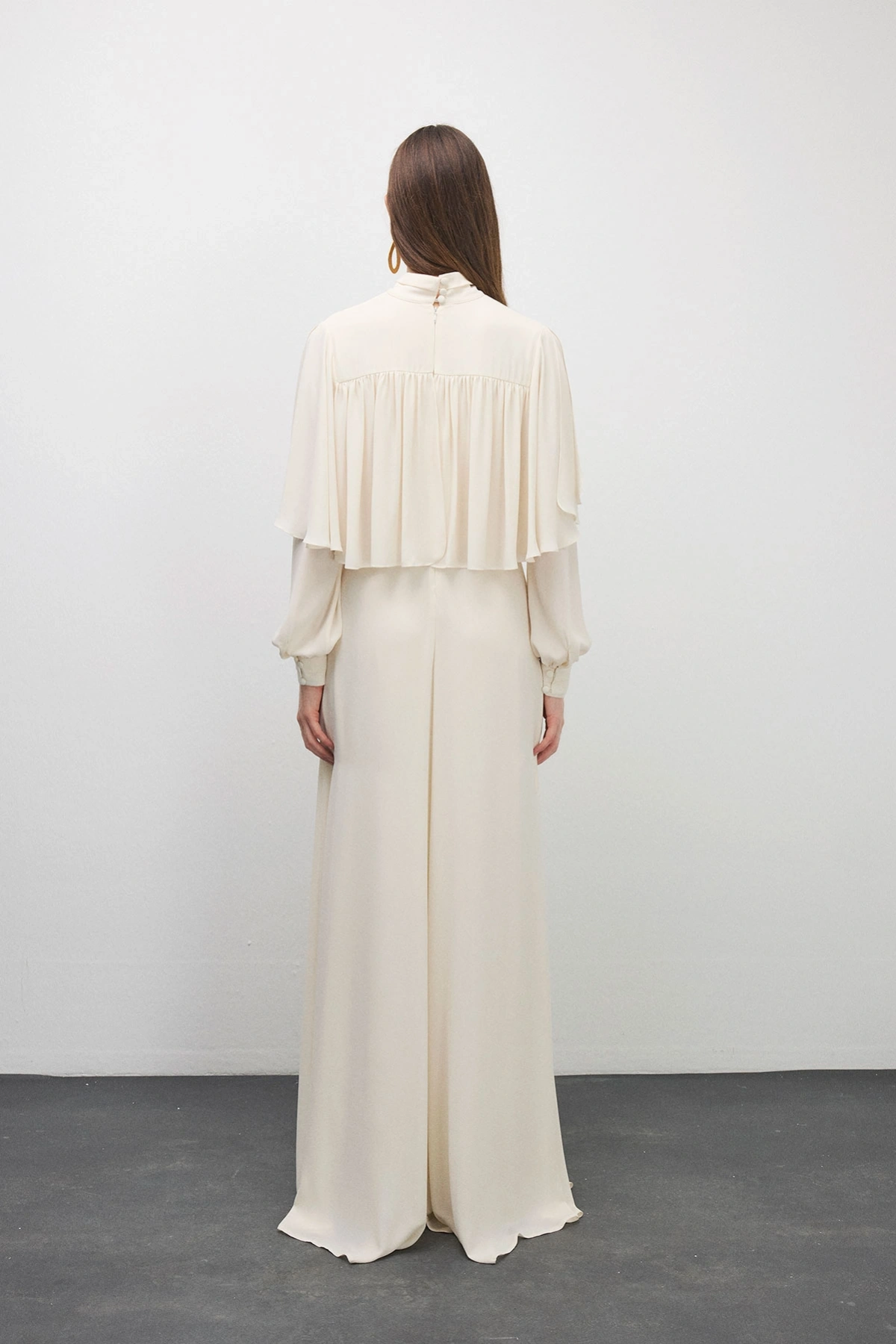 Essence Pelerinli Elbise Bej