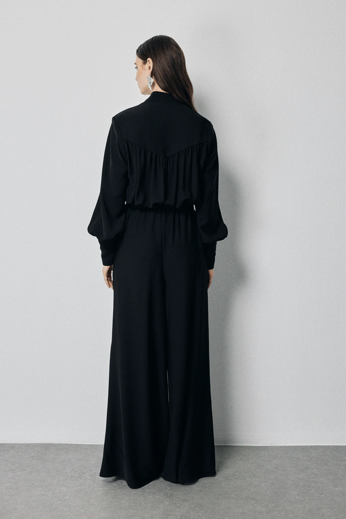 İcon Kruvaze Yaka Elbise Siyah