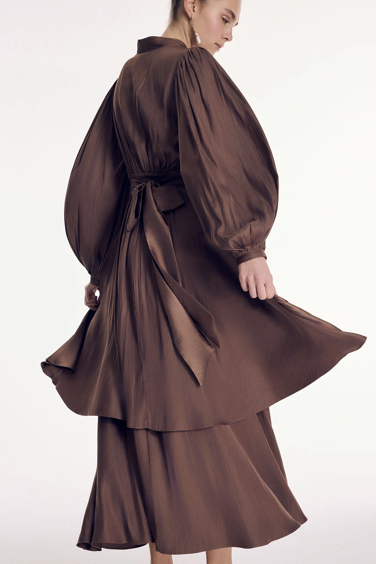 Leyan Elbise Kahverengi