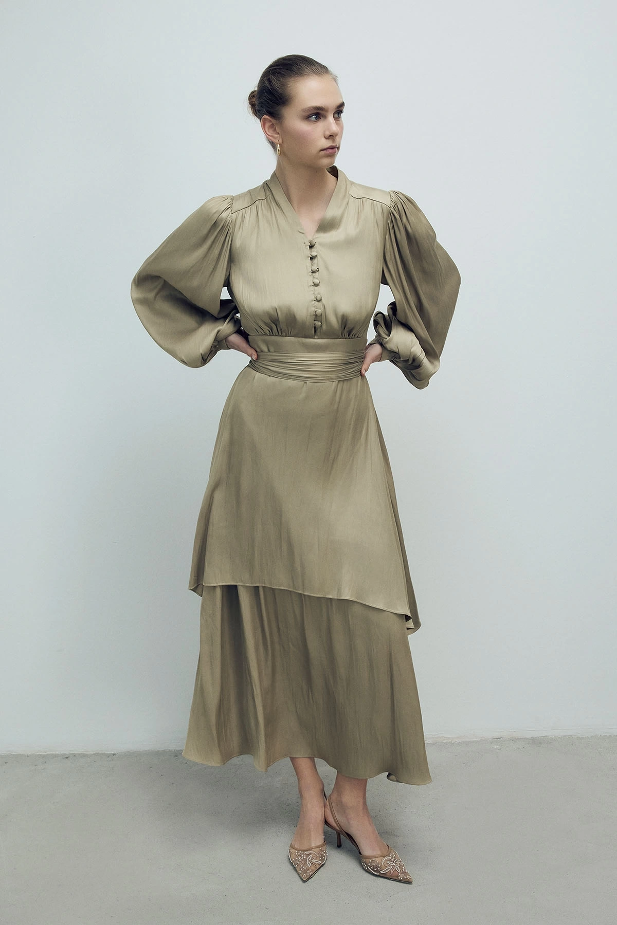 Leyan Elbise Yağ Yeşili