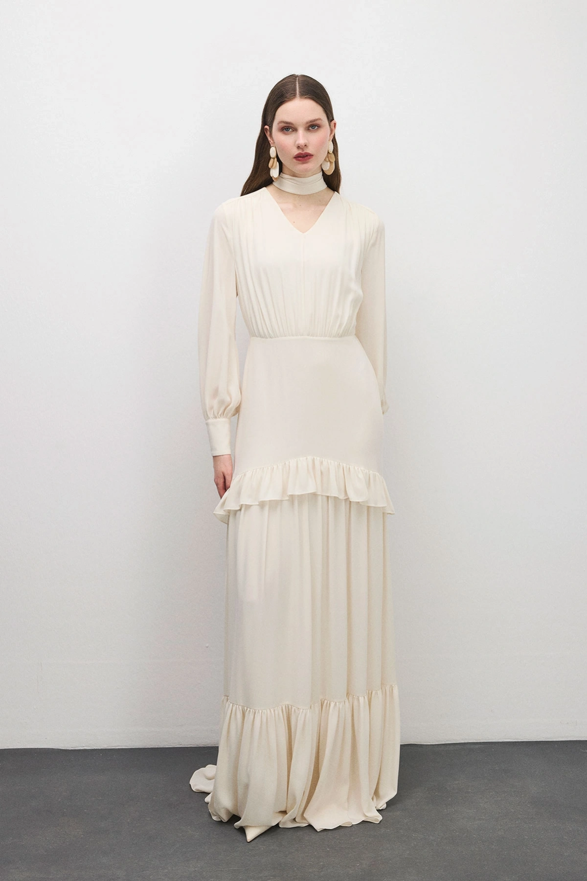 Midnight Fit Elbise Bej