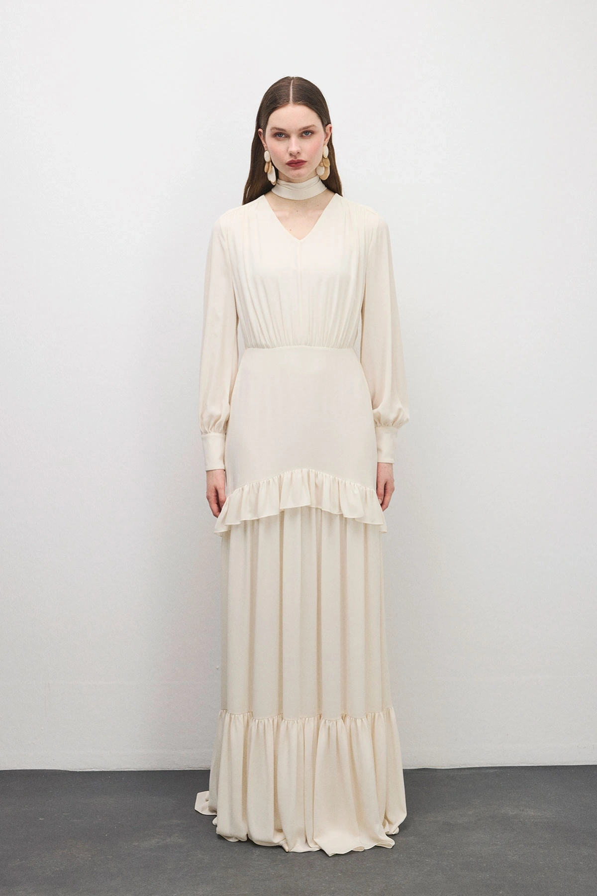 Midnight Fit Elbise Bej