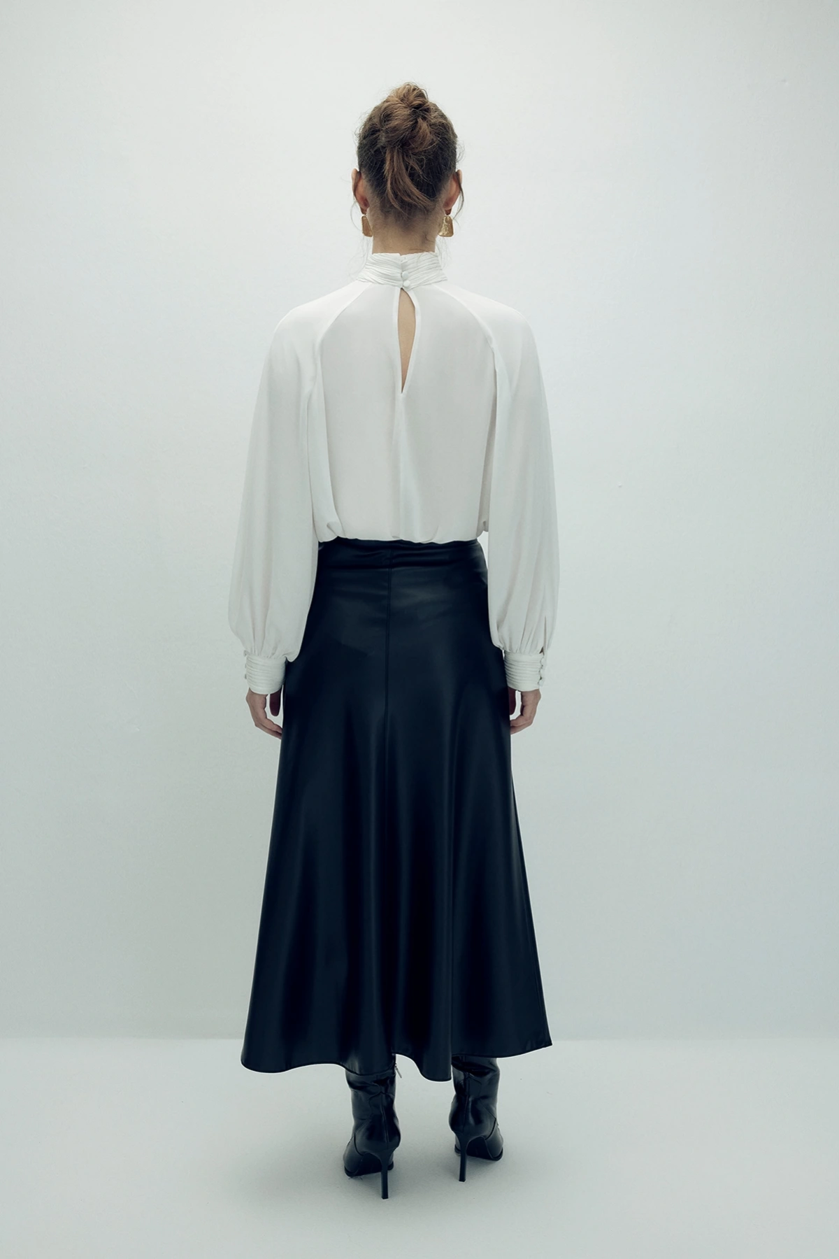 Perla Deri Etek Siyah