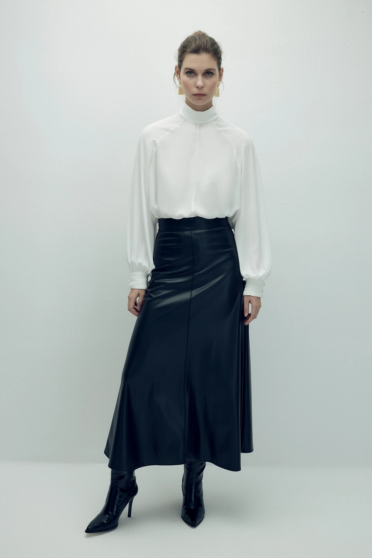 Perla Deri Etek Siyah