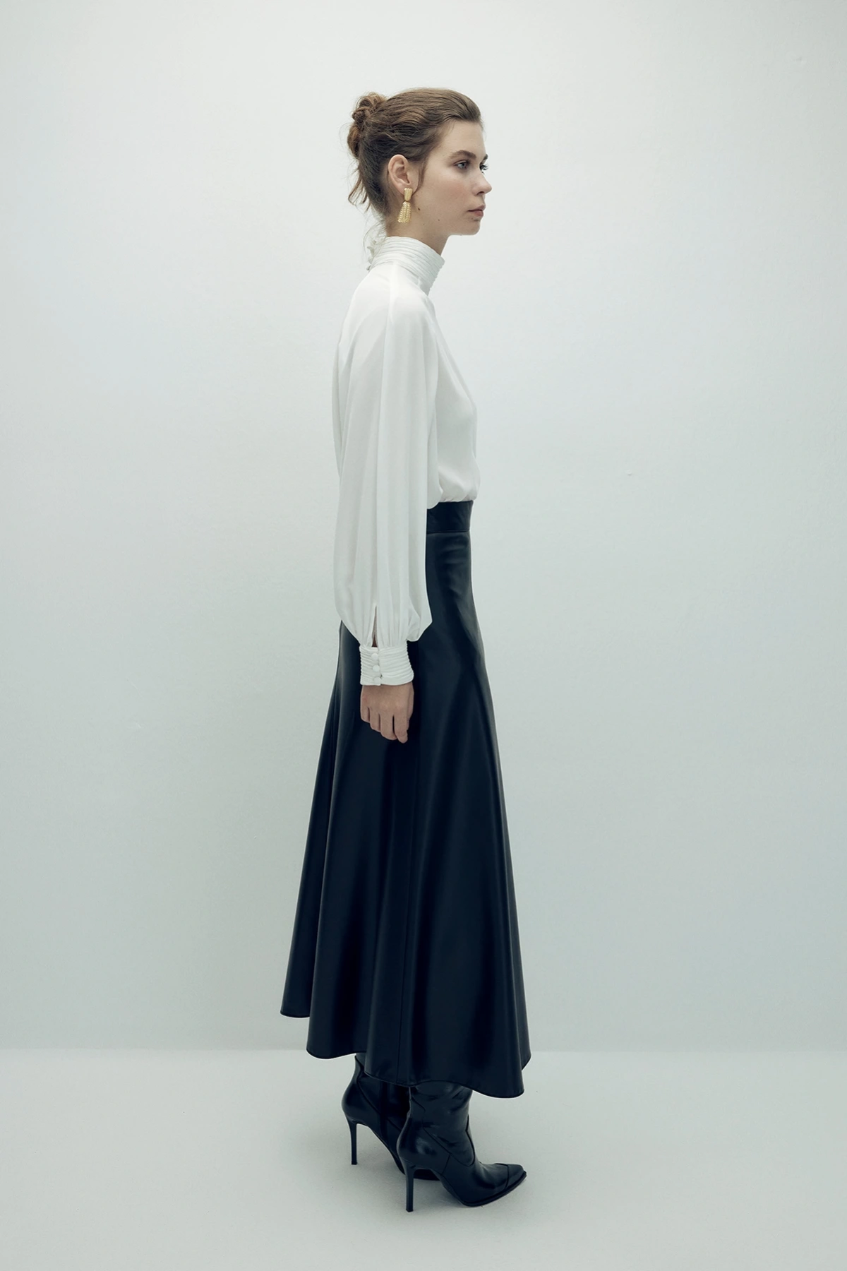 Perla Deri Etek Siyah