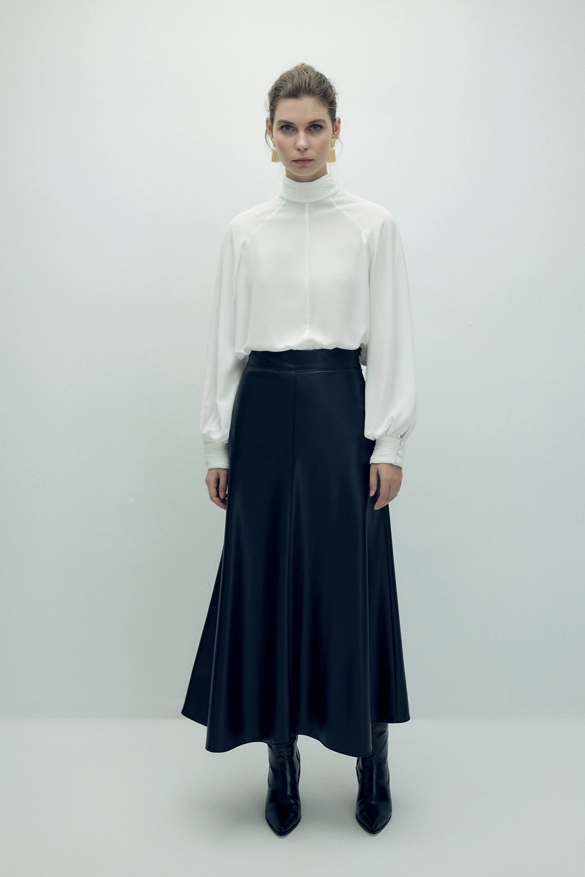 Perla Deri Etek Siyah