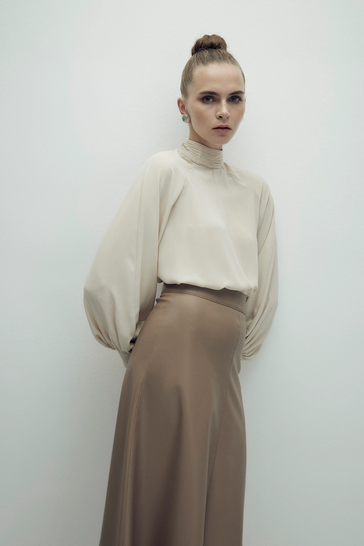 Perla Leather Skirt Mink