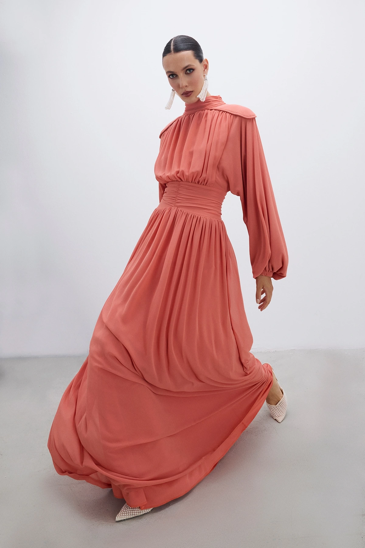 Rania Elbise Nar Çiçeği