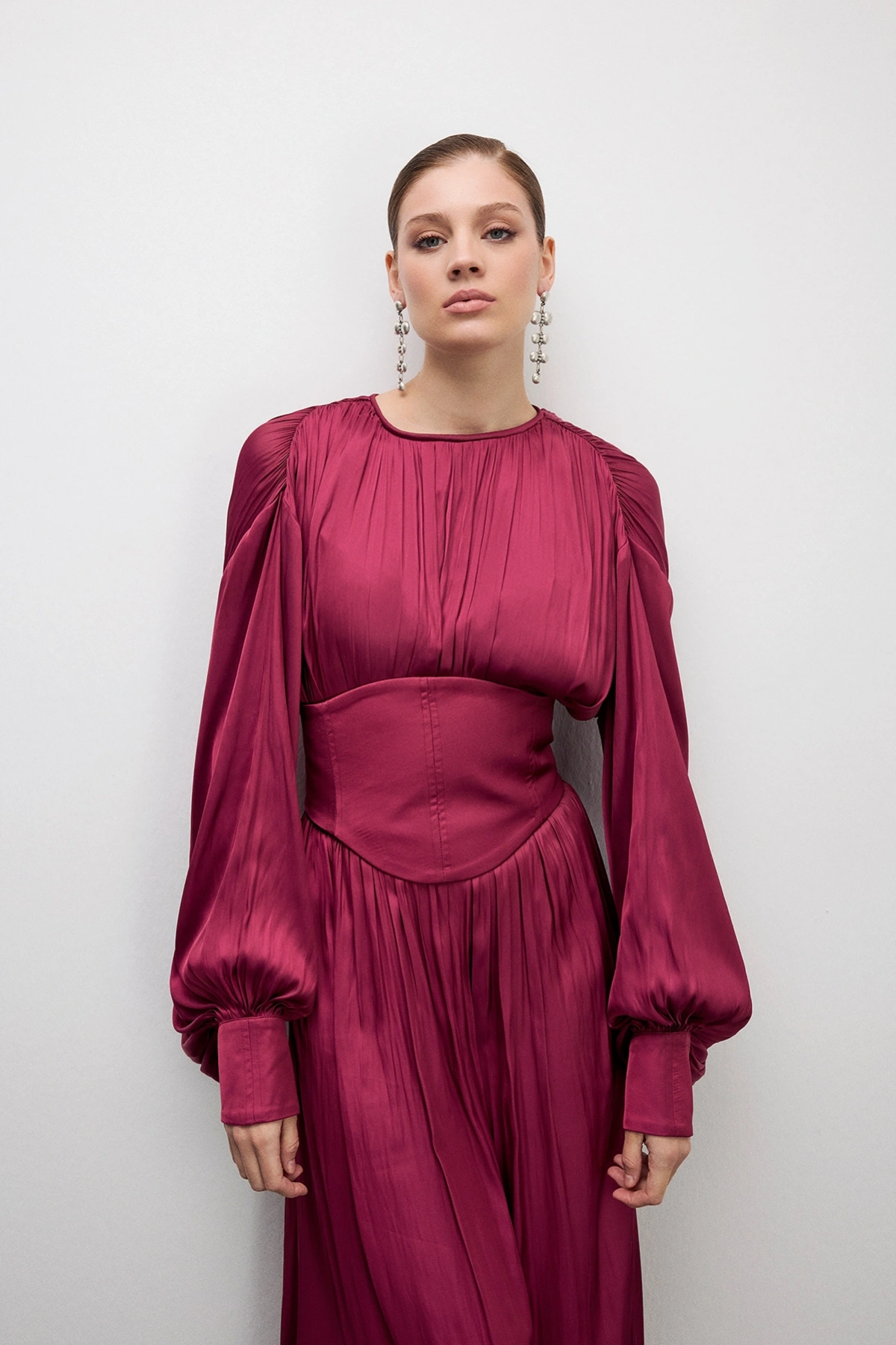 Rhea Elbise Bordo