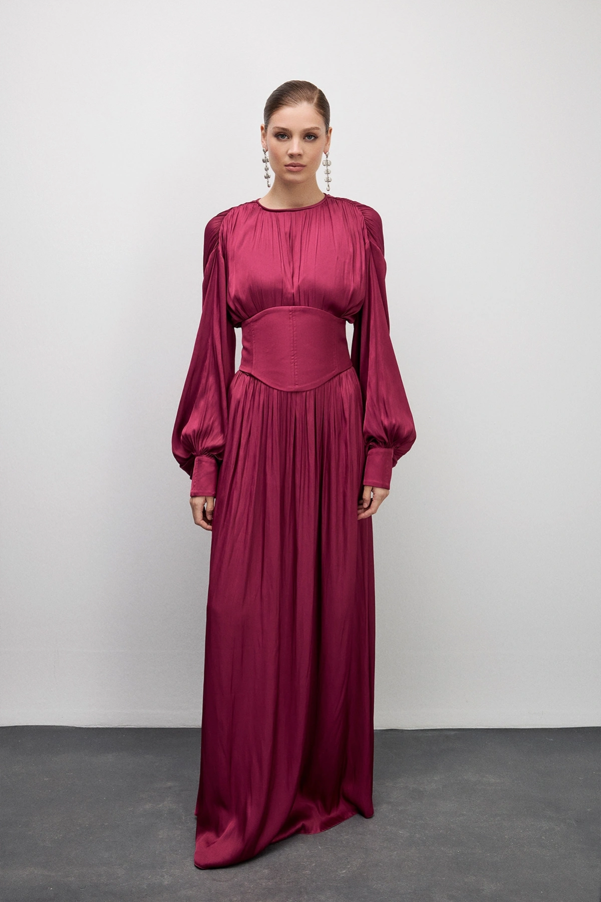 Rhea Elbise Bordo