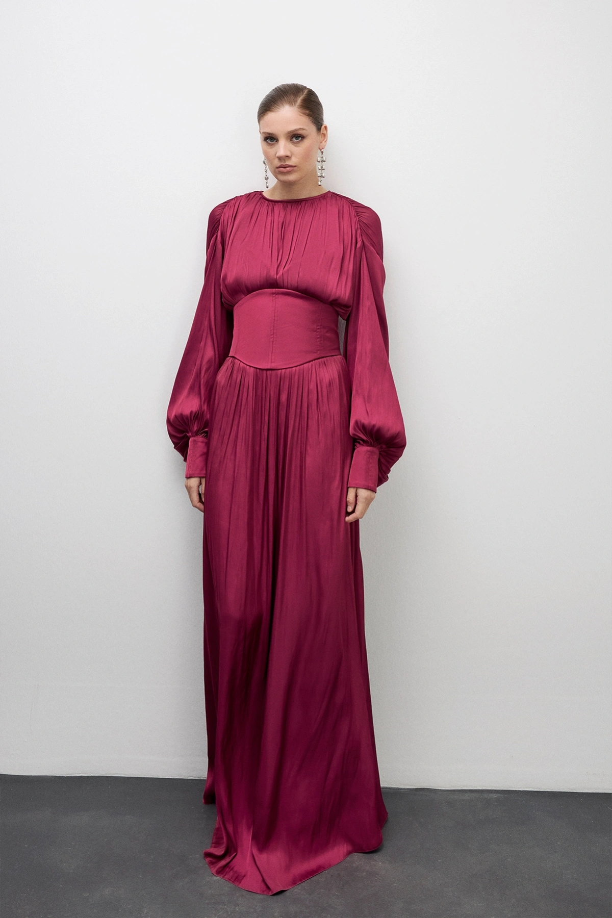 Rhea Elbise Bordo