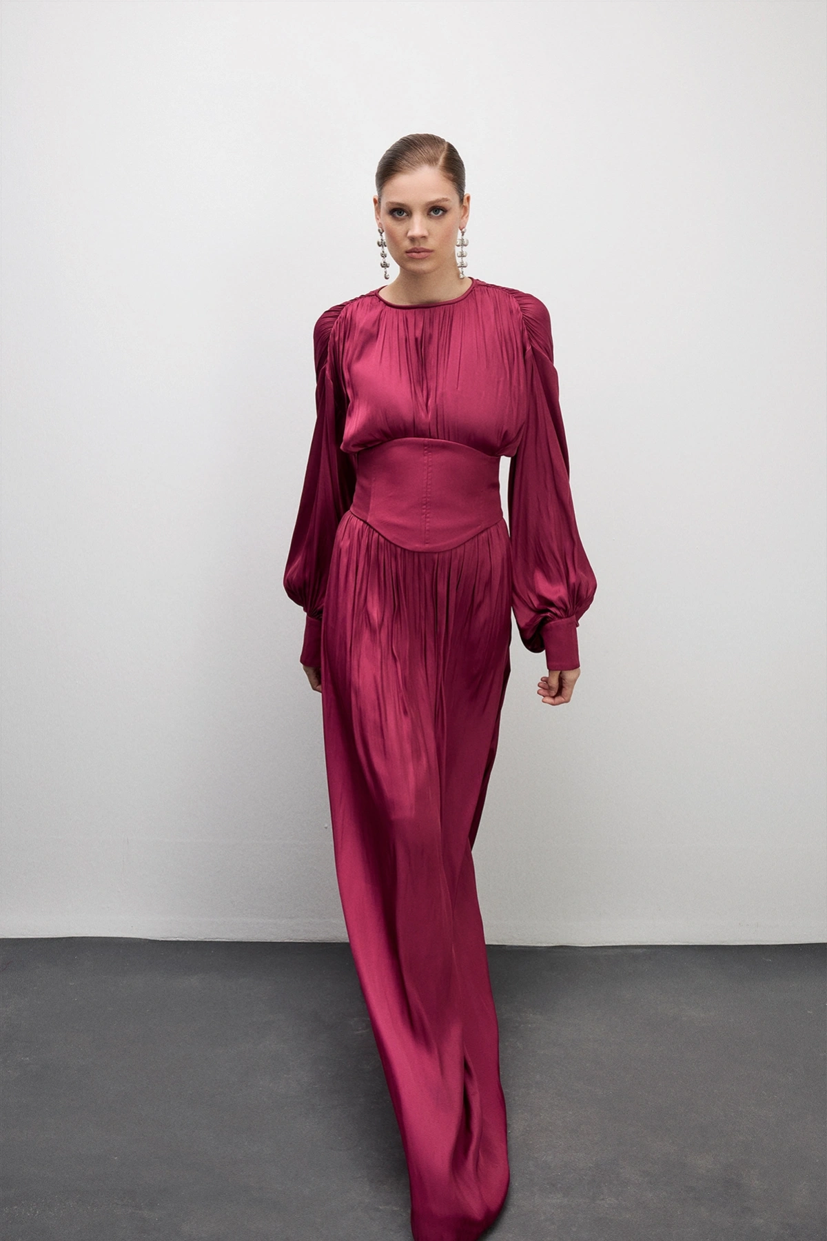 Rhea Elbise Bordo