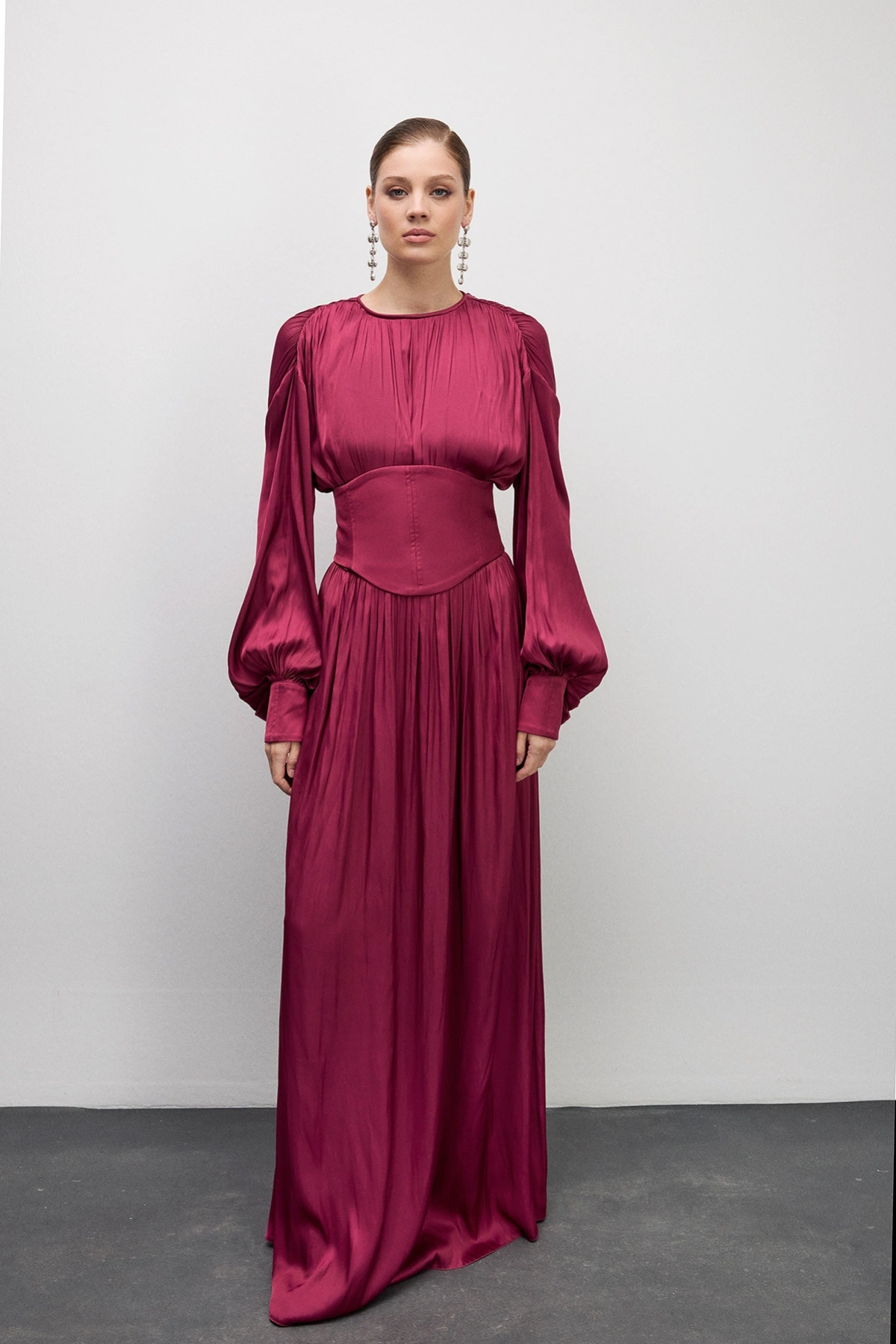 Rhea Elbise Bordo