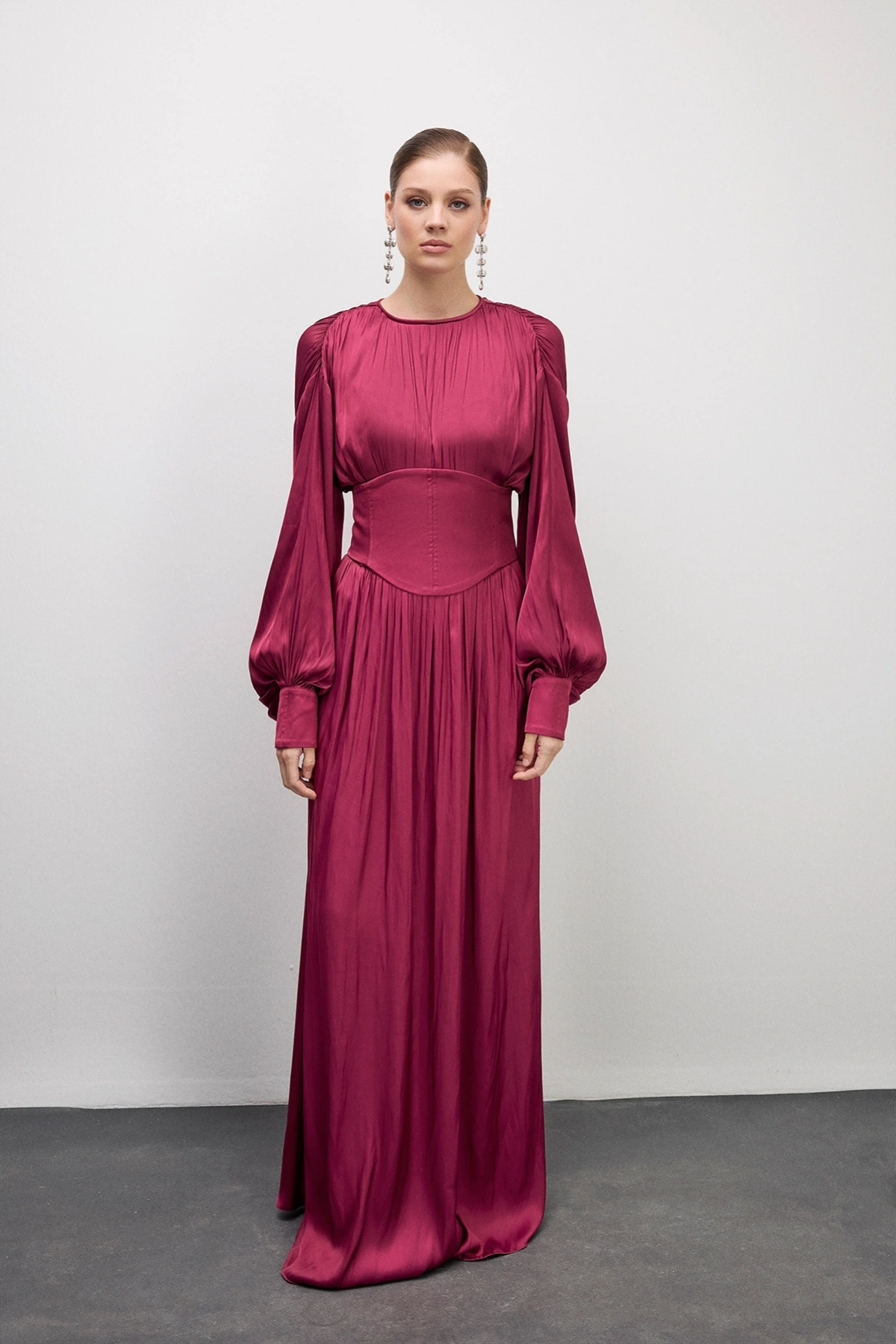 Rhea Elbise Bordo