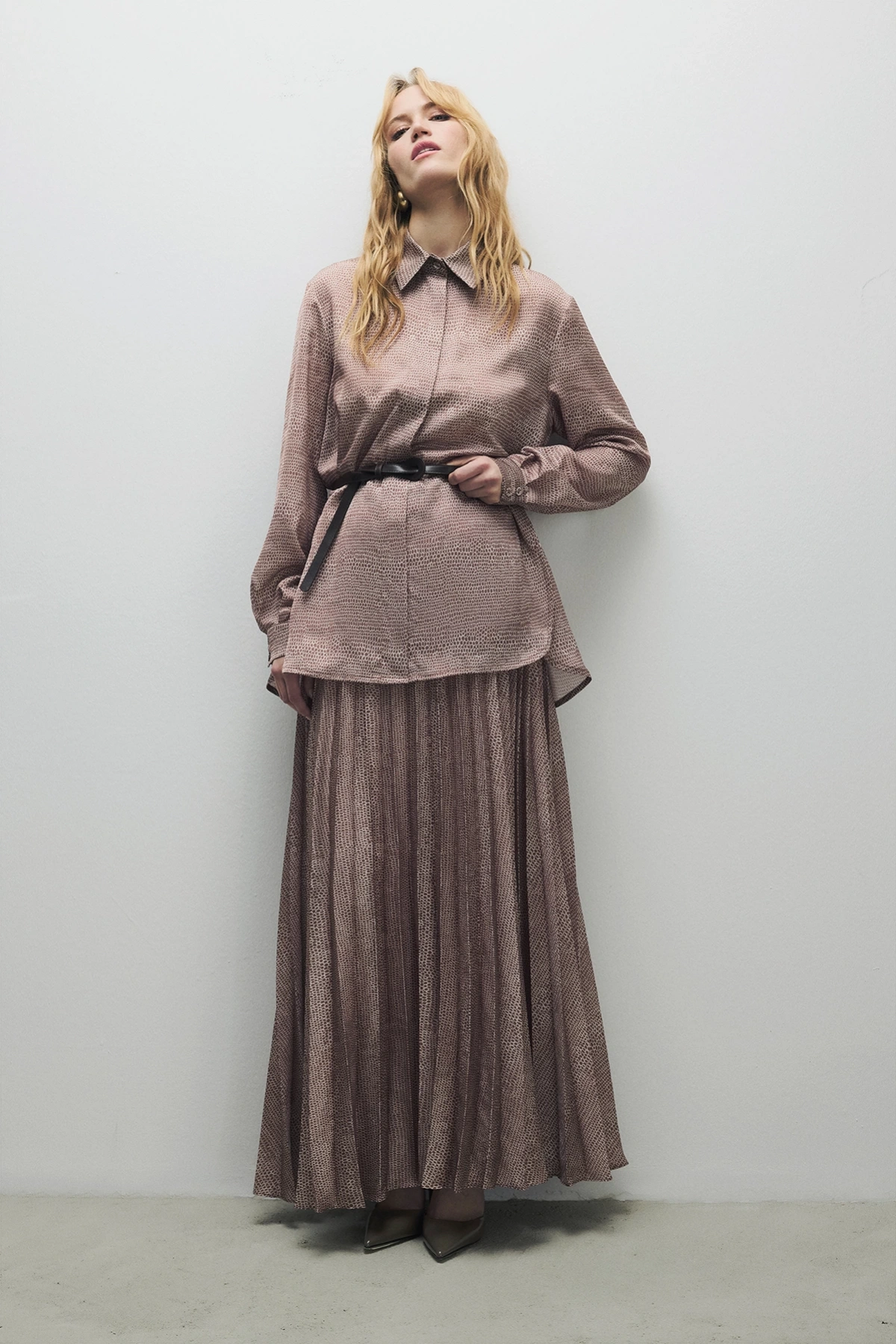 Sierra Skirt Shirt Set Coffee