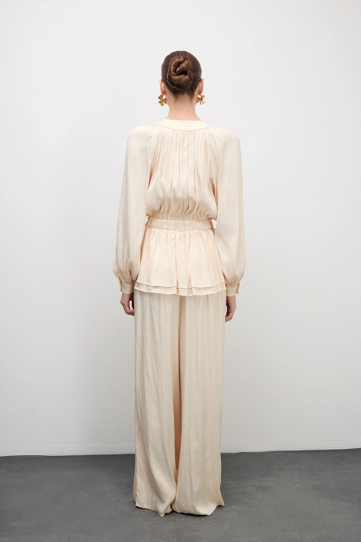 Trace Peplum Formlu Tulum Krem