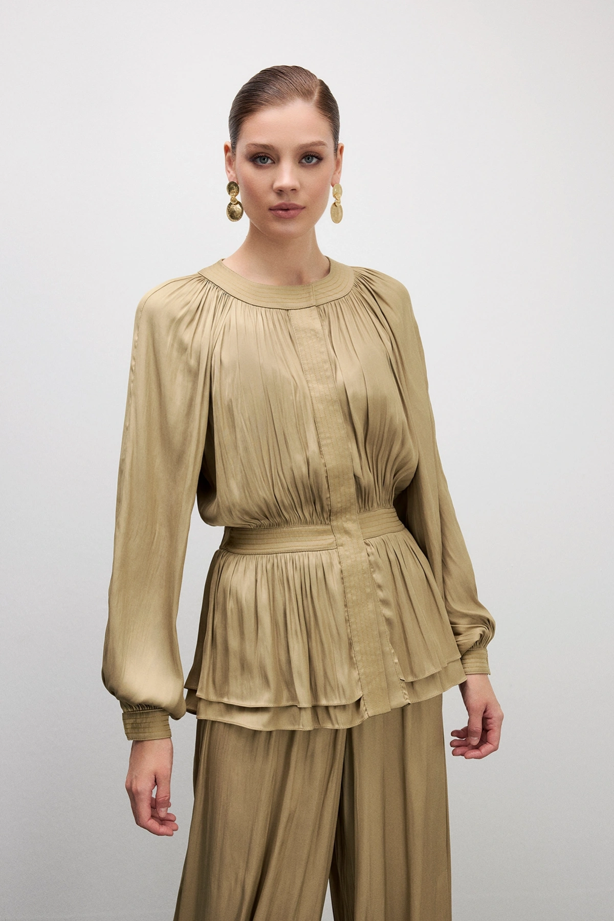 Trace Peplum Formlu Tulum Olive