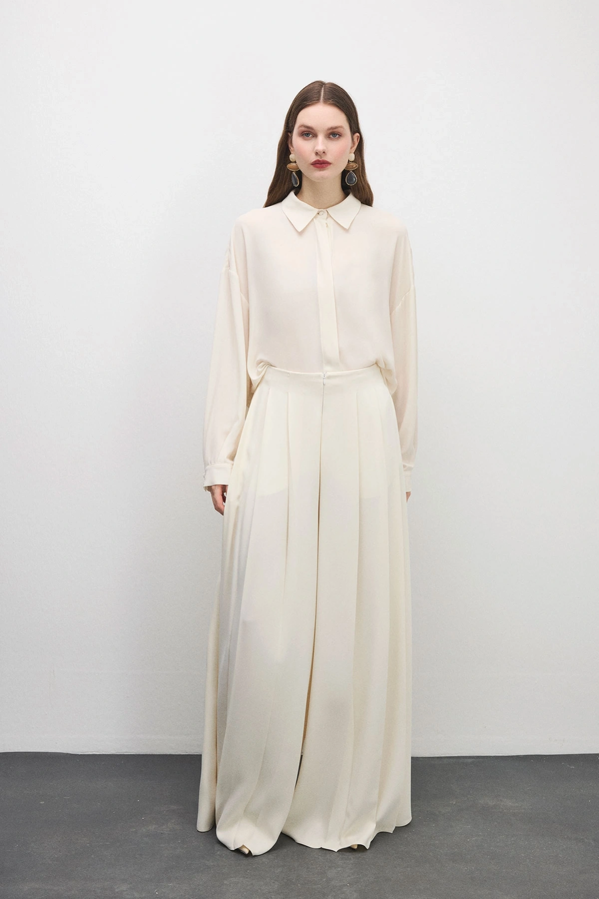 Valen Pileli Pantolon Bej