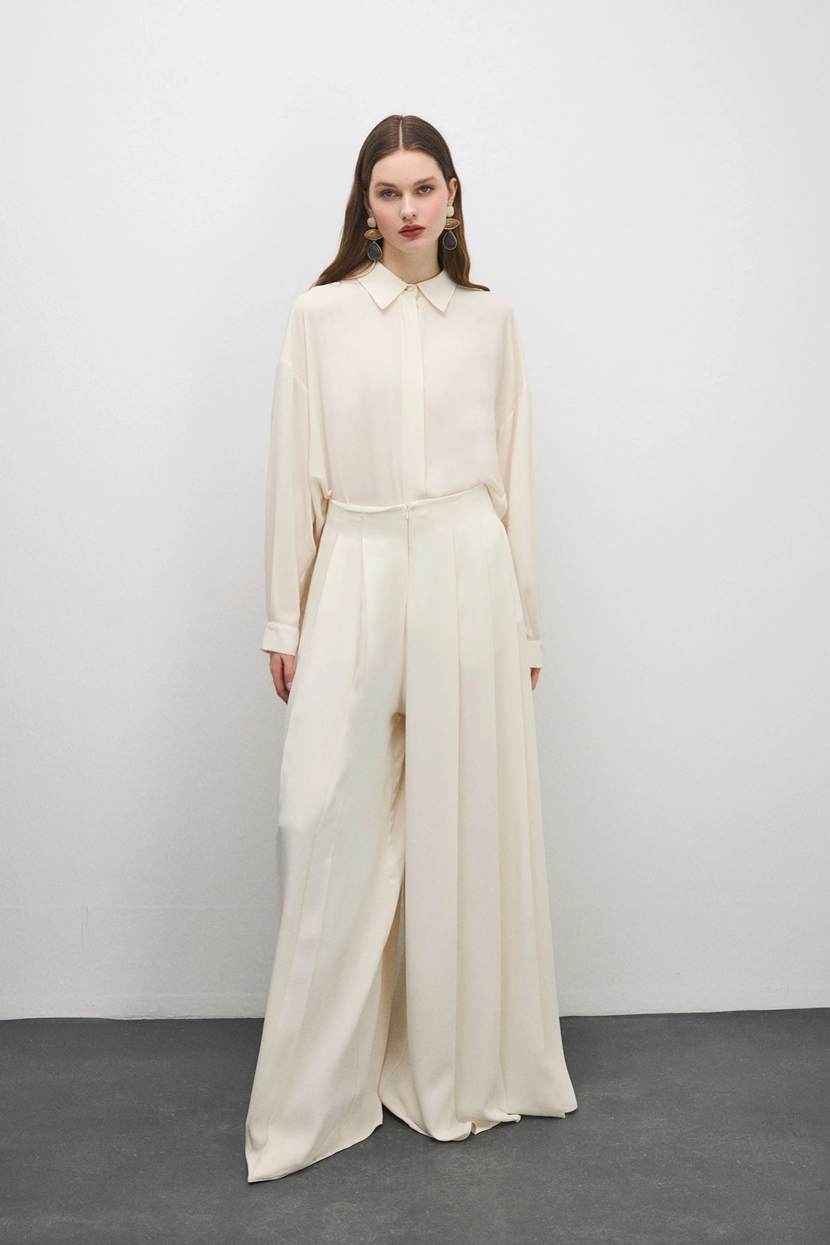 Valen Pileli Pantolon Bej