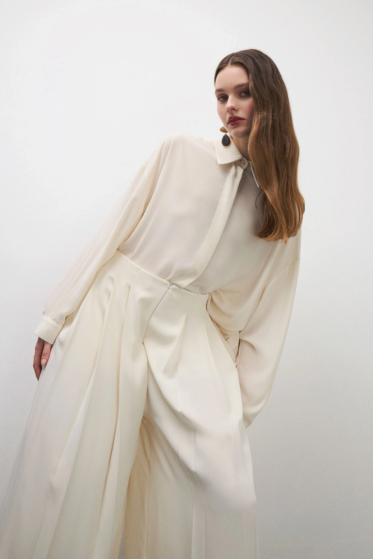 Valen Pileli Pantolon Bej