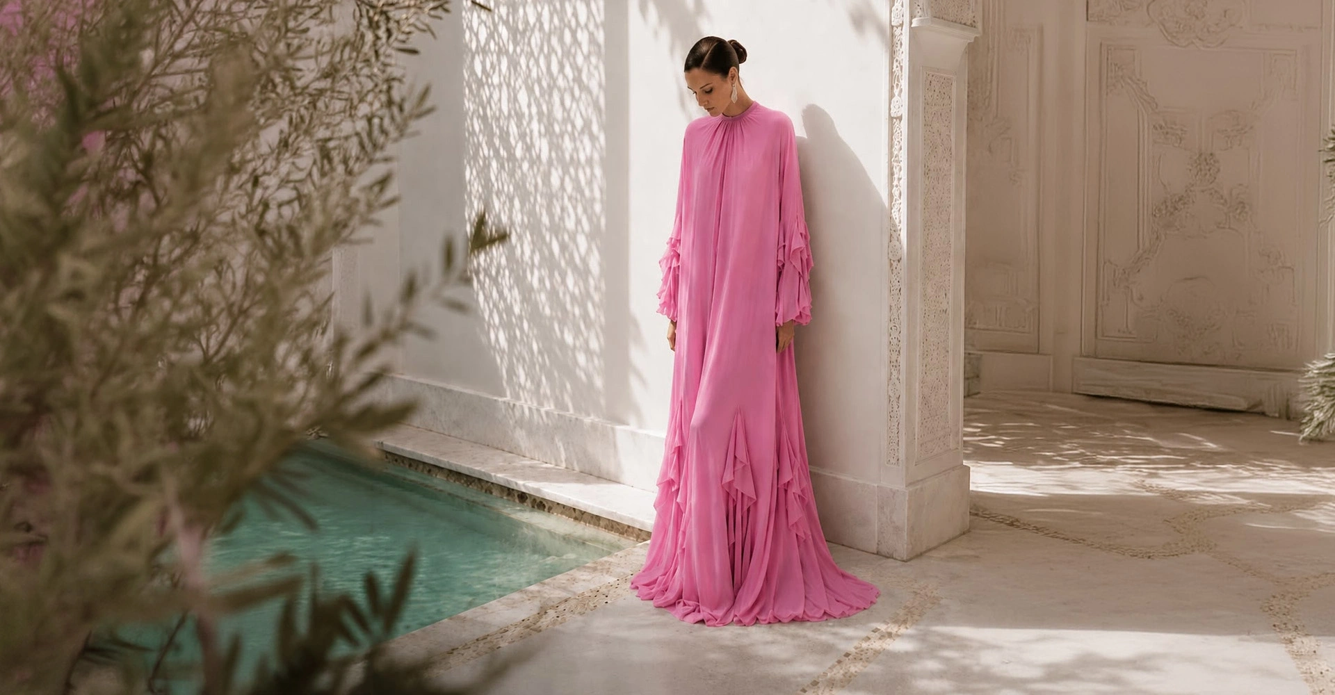 A quiet study of elegance, shaped through fluid silhouettes,<br> soft textures, and refined femininity.