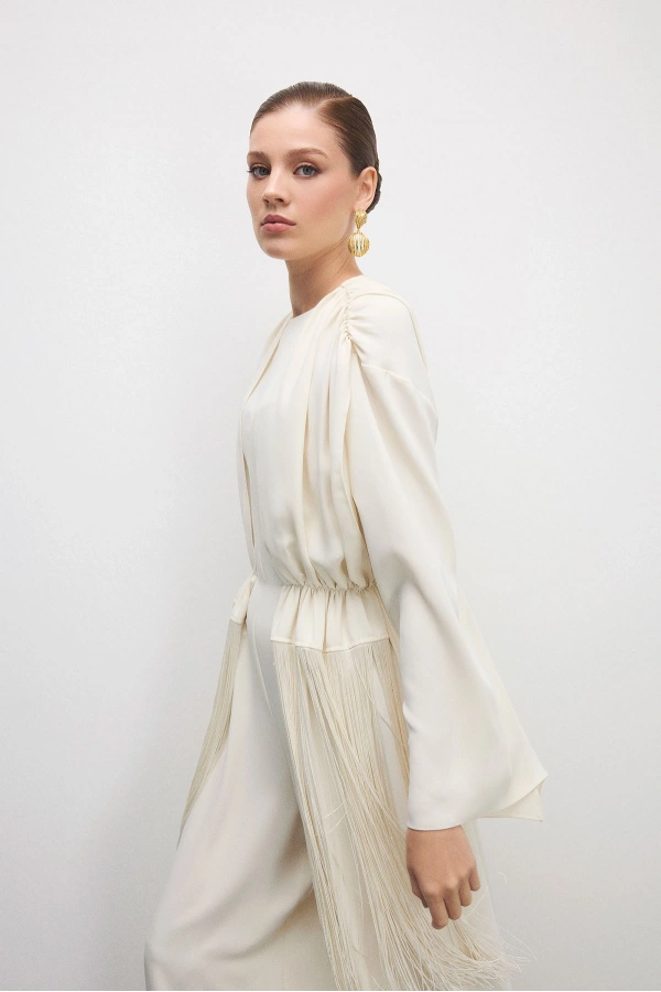 Sway Püsküllü Tulum Bej