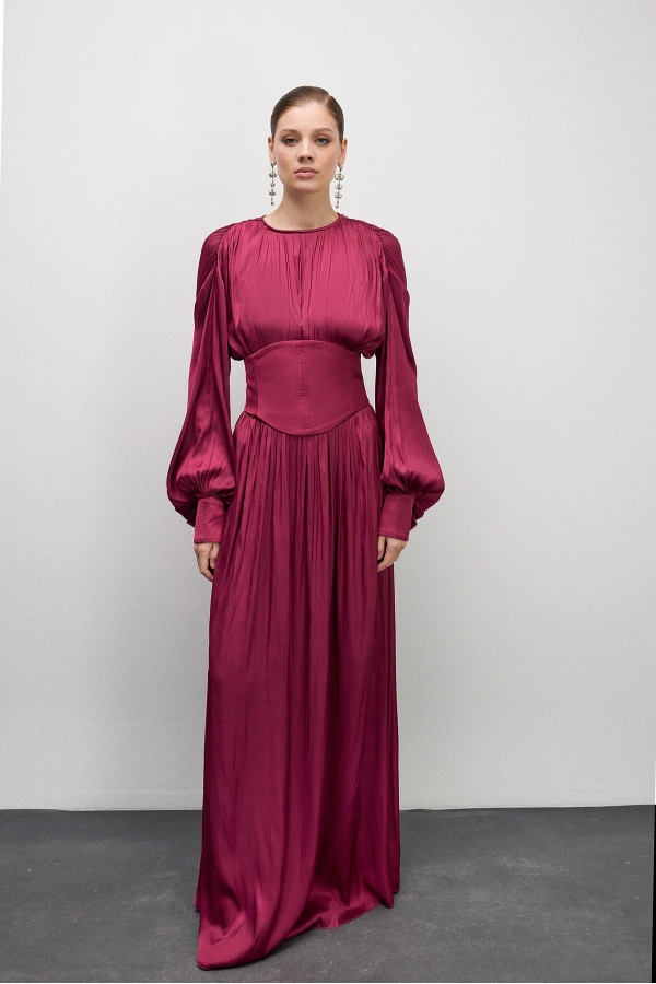 Rhea Elbise Bordo